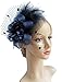 Cizoe Women's Fascinators Hat Hair Clip Feather Wedding Headware Bridal 1920s Headpiece(1-d.Blue)