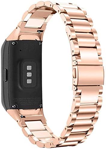 TenCloud Strap for Galaxy Fit Straps Replacement Metal Stainless Steel Arm Bands Bracelet Wristbands Compatible with Samsung Galaxy Fit SM-R370 Activity Tracker (Rose gold)