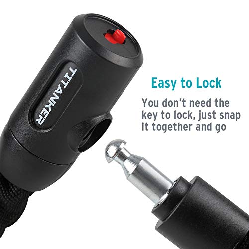 Titanker Bike Chain Locks, Bike Locks Heavy Duty AntiTheft Bicycle Chain Lock with Keys Lock