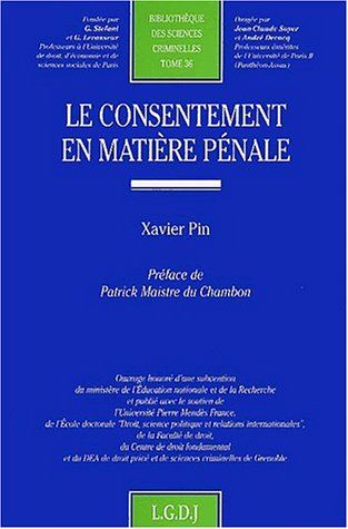 Le  consentement en matière pénale