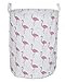 CLOCOR Large Pink Flamingo Laundry Hamper, Baby Girl Laundry Basket,Kids Toy Storage Bins,Nursery Decor,Bedroom,Bathroom,Gift Basket (White Flamingo)