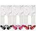 EPEIUS Toddlers Infants Baby Girls' Mary Jane Non-Skid Cotton Tights 12-24 Months,Festive Tights-Shoe Look- CorduroyFront Bows-Anti slip,White and Black/Fuchsia/Red (Pack of 3)