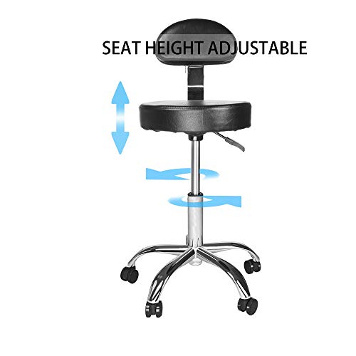Gotian Chair Workstation Hydraulic Lift Round Stool Beauty Chair Treatment for Beauty Salons, Coffee, PC Gaming Desk, Study Desk, Home Office Coffee Tea Table Black
