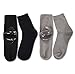Makhry 2 Pairs Moisturizing Spa Gel Socks for Hard Dry Cracked Skin Recovery Socks Classical Grid Socks For Men Size 6-11 (L, Black&Grey)