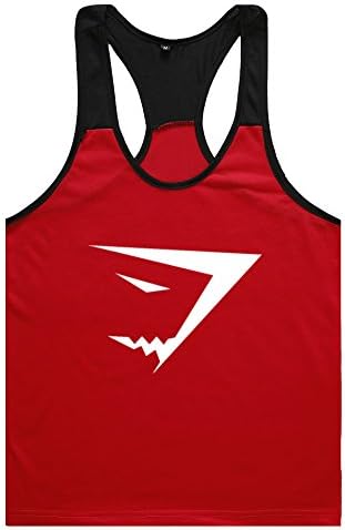 Men's Bodybuilding Vest Muscle Movement Printing Fitness Gym Vest (XXL, Red1)