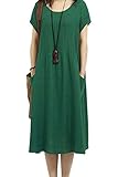 Azbro Women's Casual Solid Pockets Shift Dress