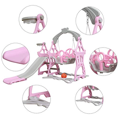 ZHOU2 Kids Swing and Slide Set, 3 in 1 Toddler Slide Swing Climber
