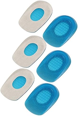 Xcyliveus 3 Pairs Silicone Gel Heel Cups Foot Support Cushion for Pain Relief (Men)