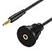 BATIGE 3.5mm Male to 3.5mm Female Car Truck Dashboard Waterproof Flush Mount 3.5mm 1/8