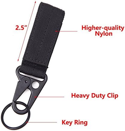 FODR 2 PCS Nylon Belt Keychain, Gear Keeper Pouch, can be used as Key Chain, Key Ring Holder, Compatible with Molle Bags, perfect webbing attachment strap