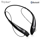 TryAce HV-900 Wireless Music A2DP Stereo CSR Bluetooth 4.0 Headset Universal Vibration Lightweight Neckband Style Headphone Earphone for iPhone6 6S 5S 5C 5 4S Samsung S6 S6 edge S5 S4 Note 4,3,2,iPad,iPod,LG,HTC,Android Tablet and Enabled Bluetooth Devices