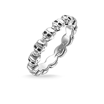 THOMAS SABO Unisex Ring Totenkopf Skull 925er Sterlingsilber, Geschwärzt