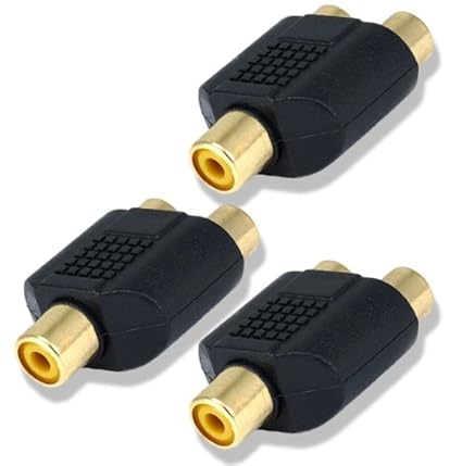 (3-Pack) RCA Y-Splitters (1 Female Jack to 2 Female