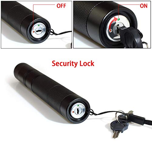 Green Light Pointer High Power Visible Beam with Adjustable Focus for Pointing Sky/Star/Hunting/Hiking, LED Interactive Baton Funny Toy for Dog/Cat