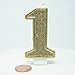Birthday Party Sparkling Chic Glitter Number Cake Candle (1, Champagne Gold)