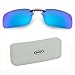 Tacloft Unisex Rectangle 57mm Polarized Clip on Sunglasses CLIPON2015 Blue