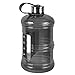 3 Liter BPA Free Reusable Plastic Drinking Water Bottle Jug Container w/Hand Holder Canteen and Stainless Steel Cap (Black)