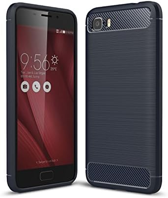 ASUS ZenFone 3S Max(ZC521TL) Case - Soft Silicon Shockproof Luxury Brushed Case with Texture Carbon Fiber Design Protection Cover for ASUS ZenFone 3S Max(ZC521TL) - Blue