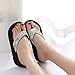 Hemlock Sequins Slipper Flip Flops, Women Bohemia Floral Beach Slippers Thongs Slippers Anti Slip Flip-flops (US:8, Silver)