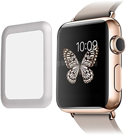 Deal-IT Premium 0.2MM Real Tempered Full Cover Glass Screen Film Protector Ultra HD Shield For Apple Watch 38mm Silver