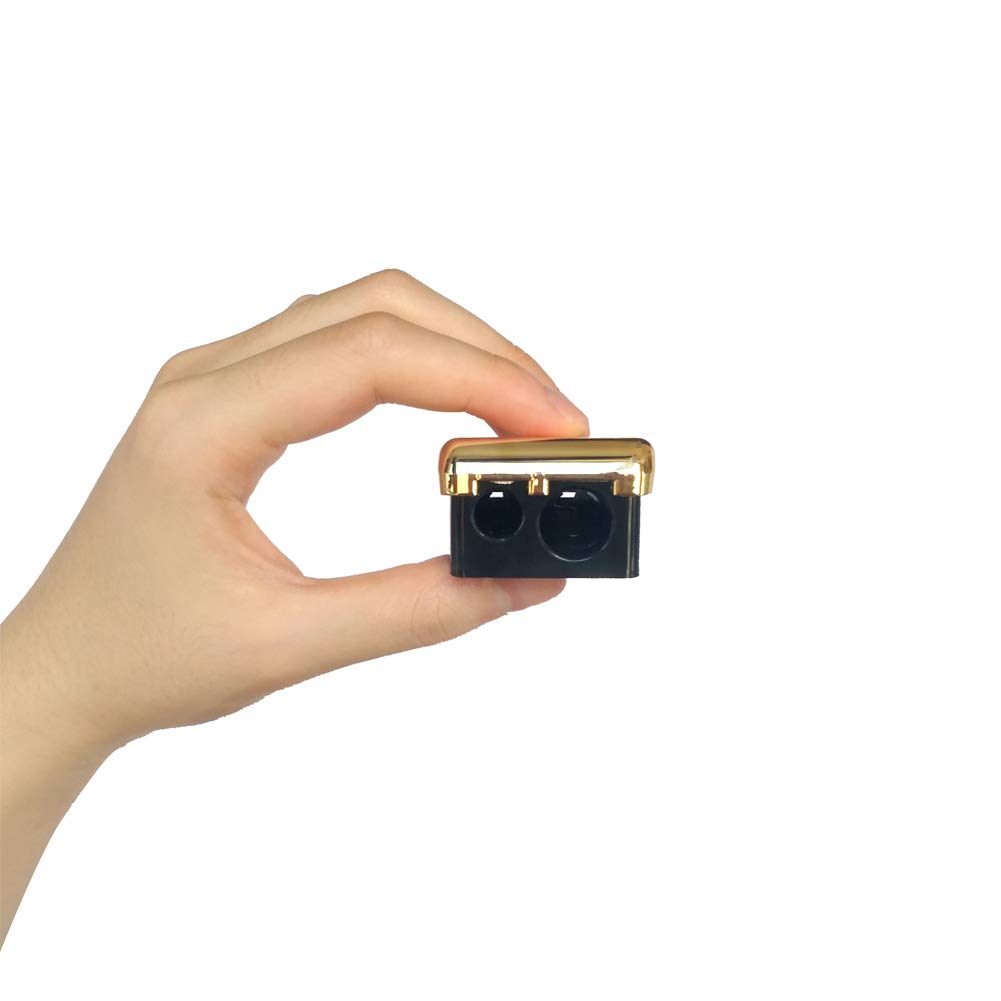 JOSALINAS Dual Makeup Sharpener (2 pack) for Cosmetic Eyebrow Eyeliner Pencil, Golden : Beauty