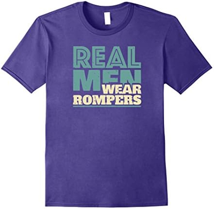 Mens Real Men Wear Rompers T-shirt Rompers Lover Gifts XL Purple