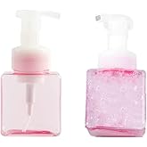 2 Pack Foaming Soap Dispenser, Empty Refillable Pump Bottles for Shampoo, Liquid Soap, Body Wash, Hand Soap Dispenser (450ml/15oz,Pink)