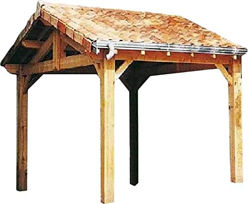 Cihb Abri Voiture en Bois charpente Traditionnelle 1 Voiture