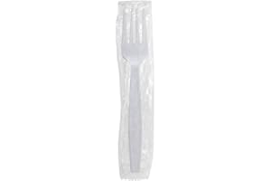 Karat U3530W 7" Poly-Wrapped Heavy-Weight Disposable Fork, White (Pack of 1000)