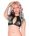 iHeartRaves Sheer Mesh Keyhole Cutout Halter Rave Crop Top (One Size)
