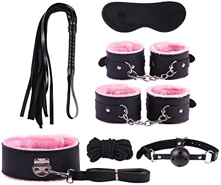 happinesssale Bundled Binding Set Leather 7 Pcs Cosplay Toy as A Gift for Couples in Passionate Bedroom