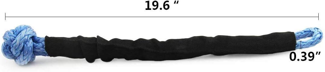 Leadrise Synthetic Soft Shackle Rope 1/2 Inch X 22 Inch (38,000lbs Breaking Strength) Soft Shackle Recovery Rope for Sailing SUV ATV 4X4 Truck Jeep Recovery Climbing Towing (Blue, 1-Pack) (2): Automotive