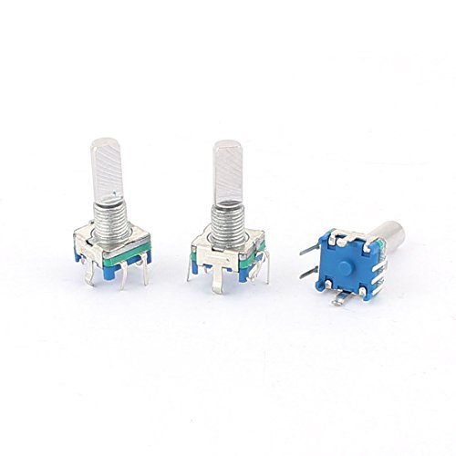 Uxcell 3pcs D Shaft 20 Detents Points 360 Degree Rotary Encoder Switch, 6 mm