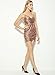 Azbro Stylish Sequin Cut Out Bodycon Dress, Nude S