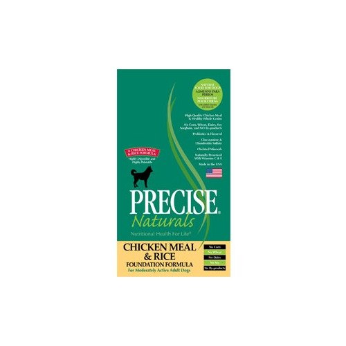 precise naturals chicken meal & rice foundation dry dog food