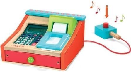 Janod Madera de Caja registradora con calculadora y Papel: Amazon.es: Juguetes y juegos