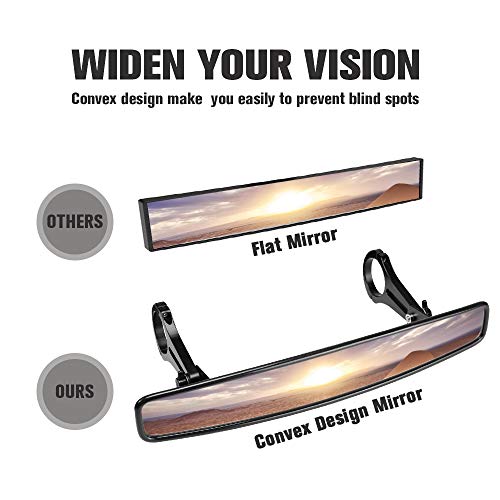 RZR RearView Mirror, ISSYAUTO 15" Ultra Clear SXS UTV Mirror with 1.75