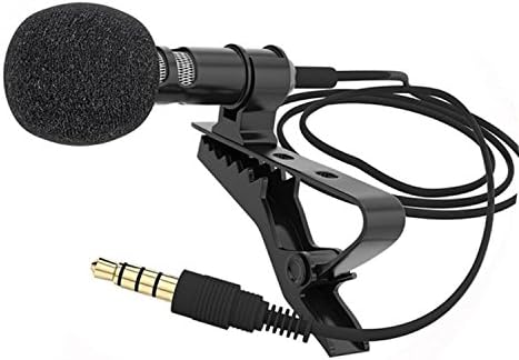 Happy Memories Lapel Microphone + Crocodile Clip + Wind Muff for Recording Youtube/Vlog/Interview/Podcast -for Mobile Phones