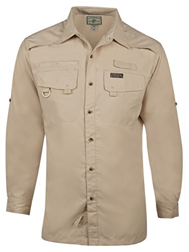 Hook & Tackle Men's Seacliff 2.0 Long Sleeve Fishing Shirt Sand XLarge