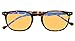 Reduce Eyestrain,Anti Blue Rays,UV Protection,Unisex Computer Reading Glasses(Tortoise,Amber Tinted Lenses) +2.0