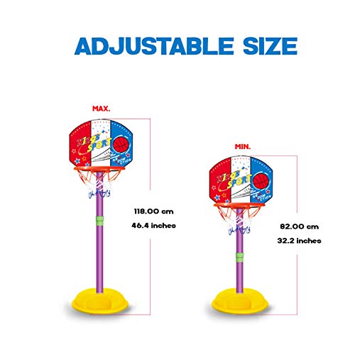 GoBroBrand Toddler Basketball Hoop - Kids Easy Score Basketball Game with Adjustable Height - 6 Height Settings & Pump Included - for Boys & Girls Age 3 - 12 Years Old - Thumbnail 2