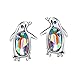Neoglory Aurora Borealis Crystal Stud Earrings Penguin Birthstone Fashion Jewelry Mother's day Gift embellished with Crystals from Swarovski