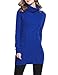 Rocorose Women's Turtleneck Autumn Elegant Ribbed Long Sweater Blue XL