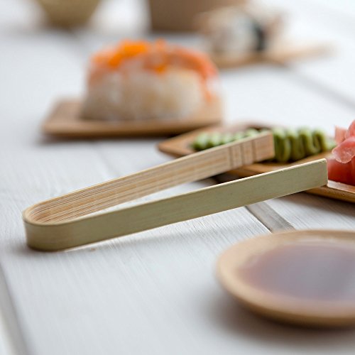 Premium 4" Disposable Bamboo Tongs - Eco-Friendly For Catering, Buffet or Home Use - 100ct Box - Restaurantware