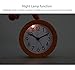 HaloVa Alarm Clock, Creative Fashion Silent Non Ticking Sweep Second Hand Bedside Desk Wooden Alarm Clock with Nightlight for Bedroom, Battery Operated