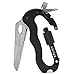Xentyx Survival Gear, Carabiner Multitool Clip in Outdoor Camping, Hunting, Tactical Military Equipment, Multi Tool Locking Knife, Heavy Duty Pocket Blade, Black