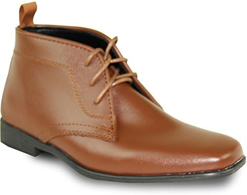 ALLURE MEN's Boy Dress Boot AL02KID Fashion Tuxedo for Wedding, Prom and Formal Event with Wrinkle Free Material Brown 6Y