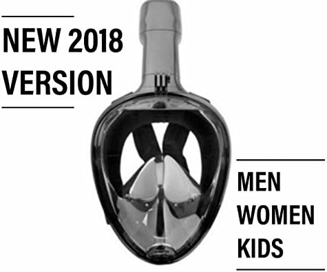 Hawaiian Snorkel Mask Full Face SightSea 180° Panoramic View with GOPRO Mount and Ear Plugs- All New 2018 Design with Anti Fog Anti Leak Technology and Easy Breathing for Kids and Adults (LG/XL)