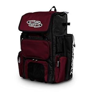 Boombah Rolling Superpack Baseball/Softball Gear Bag – 23-1/2″ x 13-1/2″ x 9-1/2″ – Telescopic Handle and Holds 4 Bats – Wheeled Version