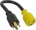 Conntek PL1430L630 Generator Adapter 30-Amp 125/250-volt L14-30 4-Prong Locking Plug to 30-Amp 250-volt L6-30R Female, Black